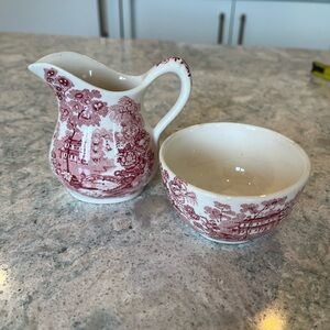 VTG Royal Staffordshire Creamer and Sugar Bowl Tonquin pattern